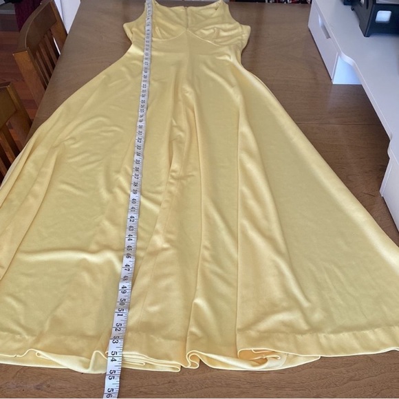 Vintage 70's Lemon Yellow Maxi Dress Size Small - Picture 7 of 7